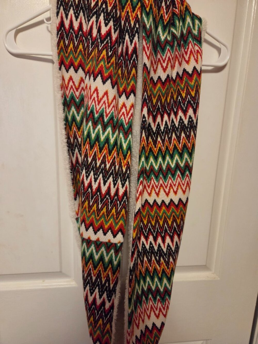 A Warm Chevron infinity lined winter Scarf .